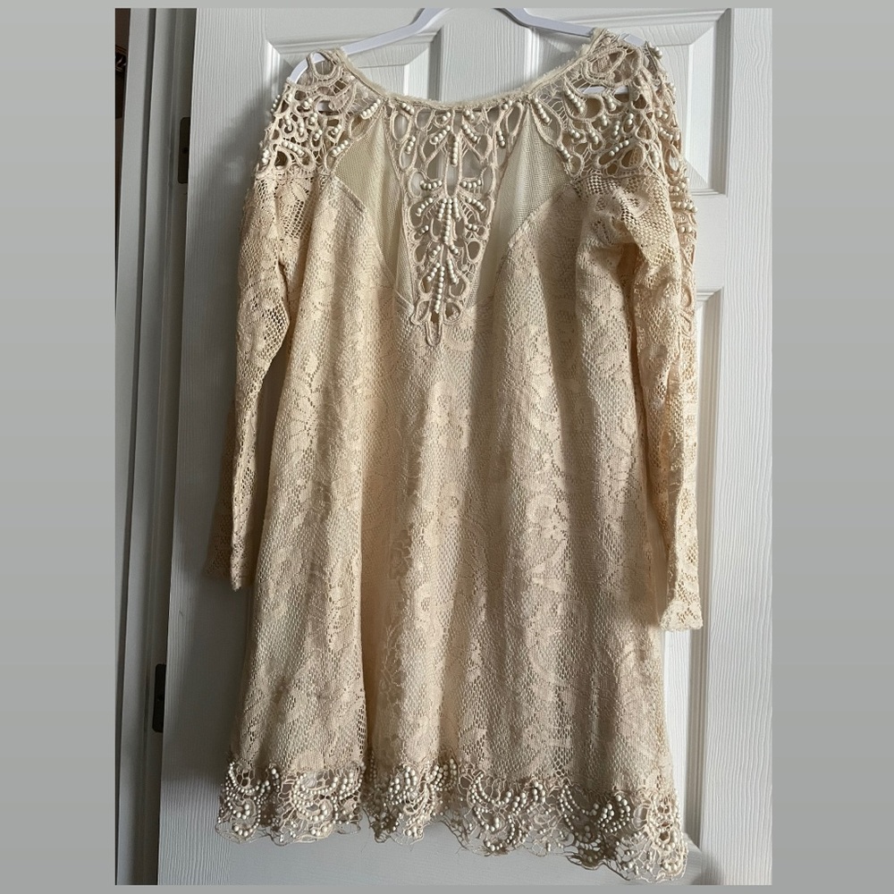 Free People Lace Nude Dress